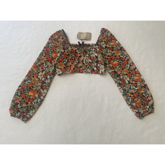 Vera Moda NWT Cute Floral Sweetheart Neck Crop Top Summer Wear Size XS - Picture 7 of 7